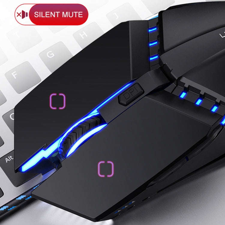 YINDIAO 6 Keys Gaming Office USB Mute Mechanical Wired Mouse(White)