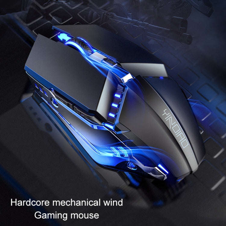 YINDIAO 6 Keys Gaming Office USB Mute Mechanical Wired Mouse(White)