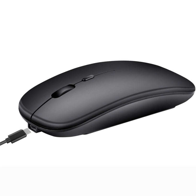 HXSJ M90 2.4GHz Ultrathin Mute Rechargeable Dual Mode Wireless Bluetooth Notebook PC Mouse(Black)