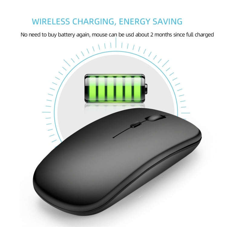HXSJ M90 2.4GHz Ultrathin Mute Rechargeable Dual Mode Wireless Bluetooth Notebook PC Mouse(Black)