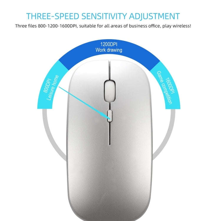 HXSJ M90 2.4GHz Ultrathin Mute Rechargeable Dual Mode Wireless Bluetooth Notebook PC Mouse(Black)