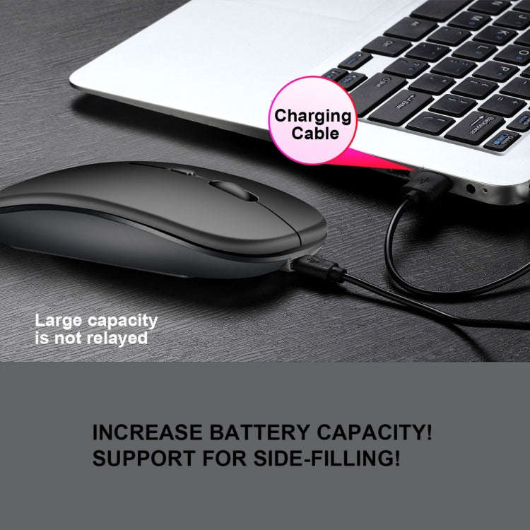 HXSJ M90 2.4GHz Ultrathin Mute Rechargeable Dual Mode Wireless Bluetooth Notebook PC Mouse (Rose ...