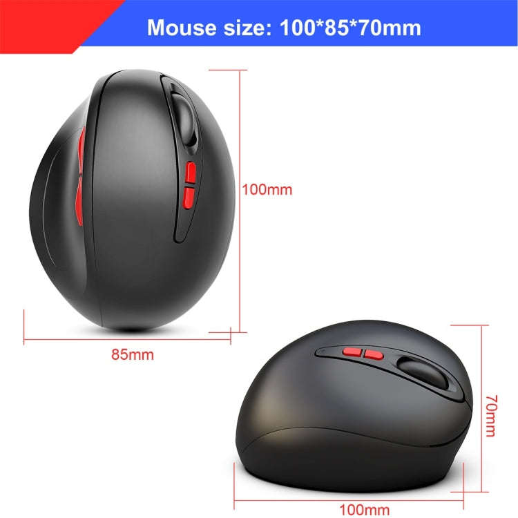 HXSJ T33 2.4GHz Ergonomic Optical Wireless Notebook PC Mouse (Black)