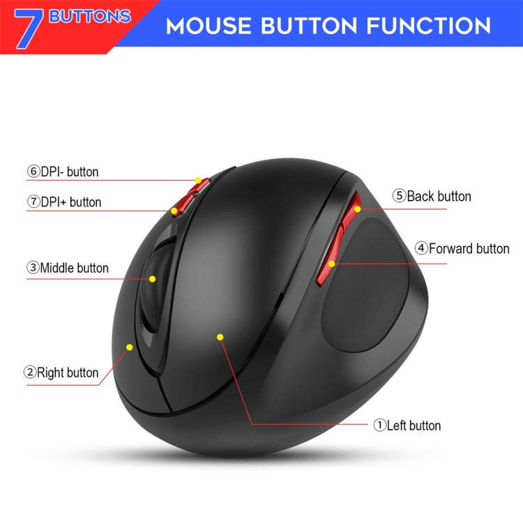HXSJ T33 2.4GHz Ergonomic Optical Wireless Notebook PC Mouse (Black)