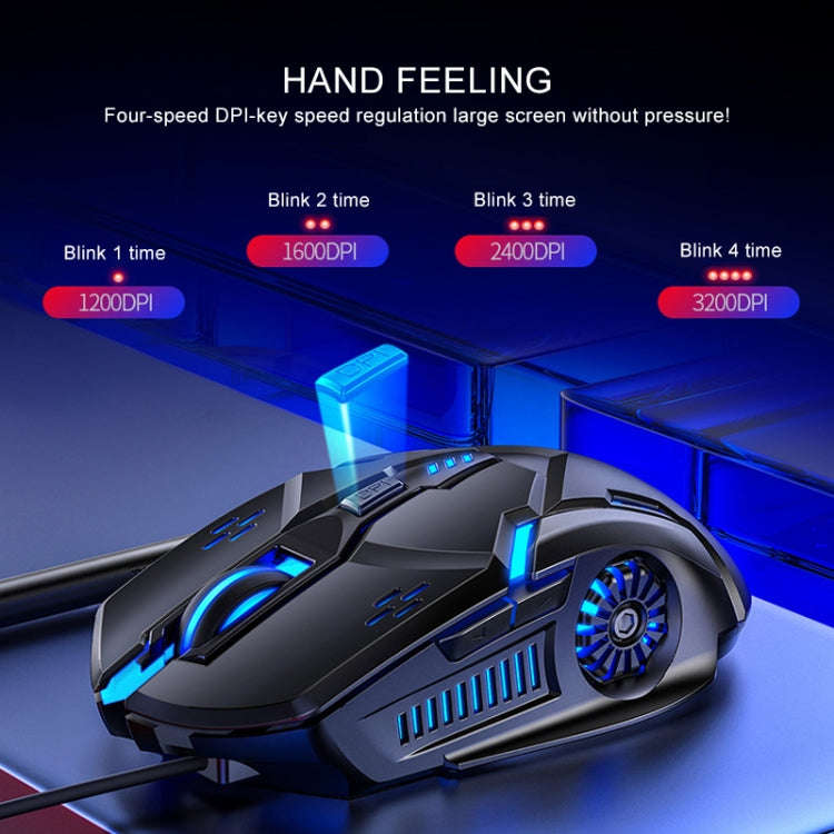 YINDIAO G5 3200DPI 4-modes Adjustable 6-keys RGB Light Wired Gaming Mouse (White)