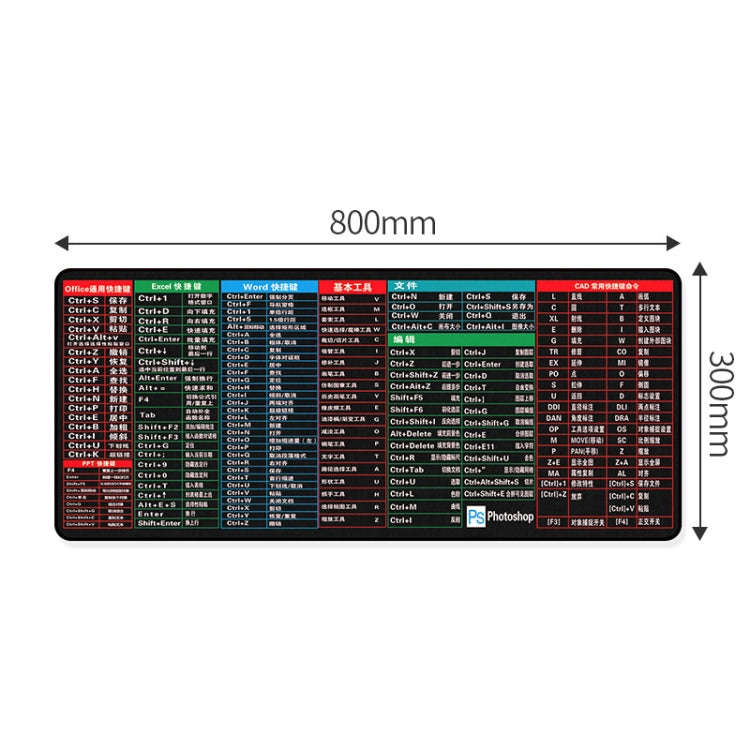 YINDIAO Large Rubber Mouse Pad Anti-skid Gaming Office Desk Pad Keyboard Mat, Size: 800x300mm (Ho...