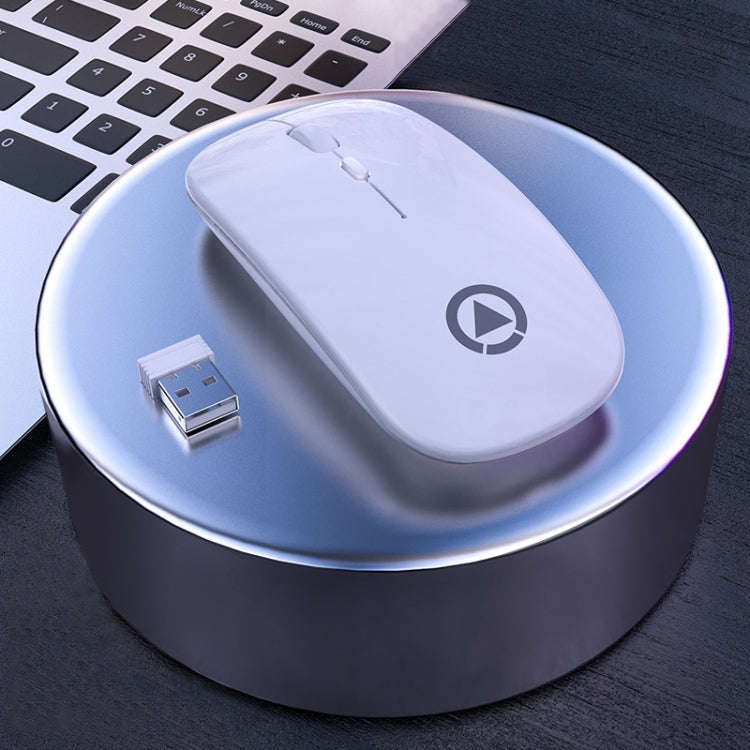 YINDIAO A2 2.4GHz 1600DPI 3-modes Adjustable Wireless Silent Mouse, Battery Powered(White)