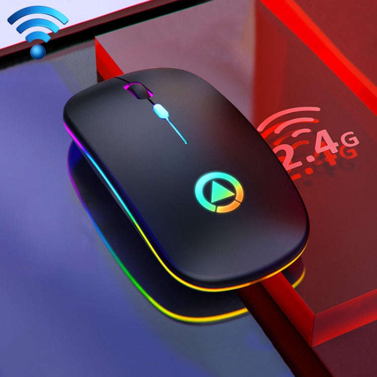 YINDIAO A2 BT3.0 + BT5.0 + 2.4GHz 1600DPI 3-modes Adjustable RGB Light Wireless Silent Bluetooth ...
