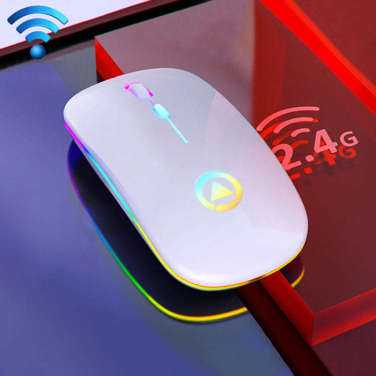 YINDIAO A2 BT3.0 + BT5.0 + 2.4GHz 1600DPI 3-modes Adjustable RGB Light Wireless Silent Bluetooth ...