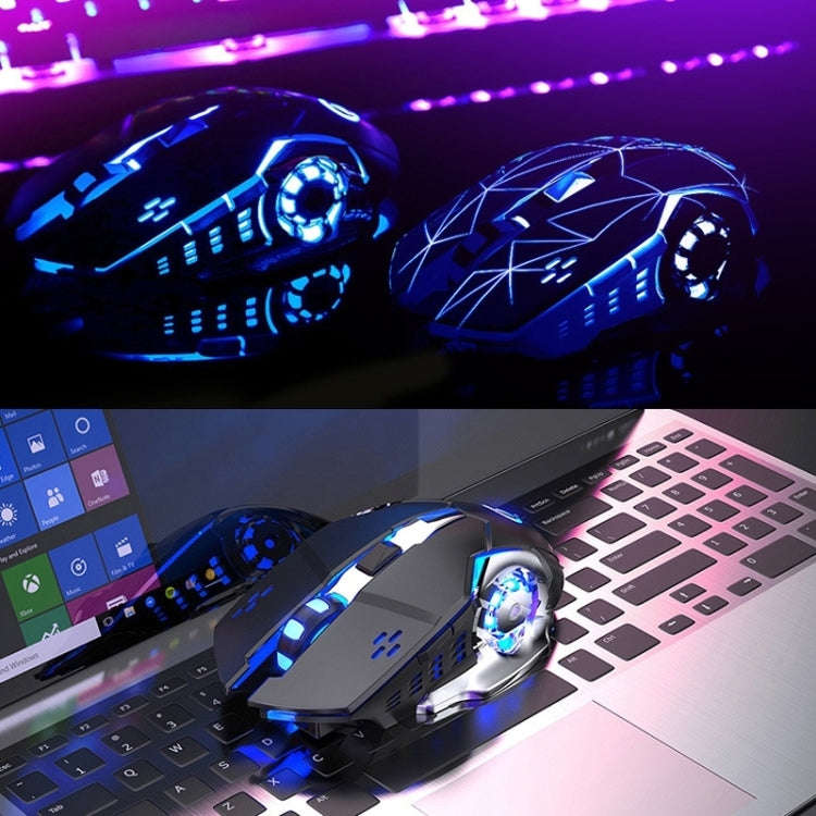 YINDIAO A4 2.4GHz 1600DPI 3-modes Adjustable Rechargeable Wireless Silent Gaming Mouse (Star Black)