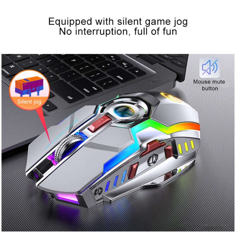 YINDIAO A5 2.4GHz 1600DPI 3-modes Adjustable Rechargeable RGB Light Wireless Silent Gaming Mouse ...