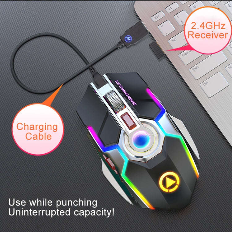 YINDIAO A5 2.4GHz 1600DPI 3-modes Adjustable Rechargeable RGB Light Wireless Silent Gaming Mouse ...