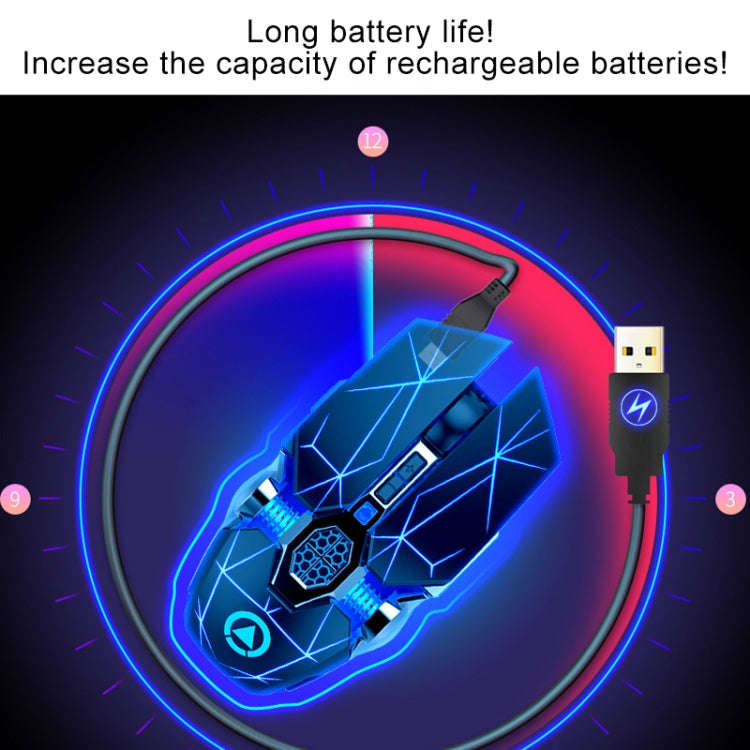YINDIAO A7 2.4GHz 1600DPI 3-modes Adjustable 7-keys Rechargeable RGB Light Wireless Silent Gaming...