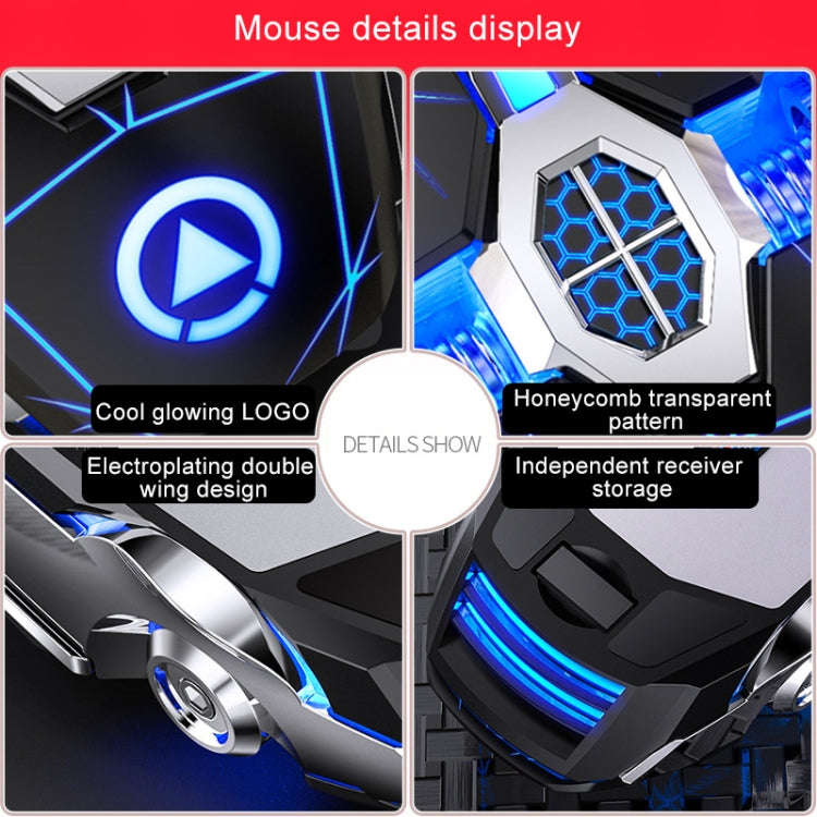 YINDIAO A7 2.4GHz 1600DPI 3-modes Adjustable 7-keys Rechargeable RGB Light Wireless Silent Gaming...