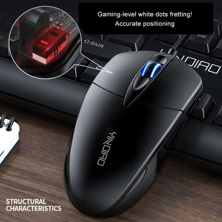 YINDIAO G2 1000DPI 3-keys RGB Light Wired Business Mouse (Black)