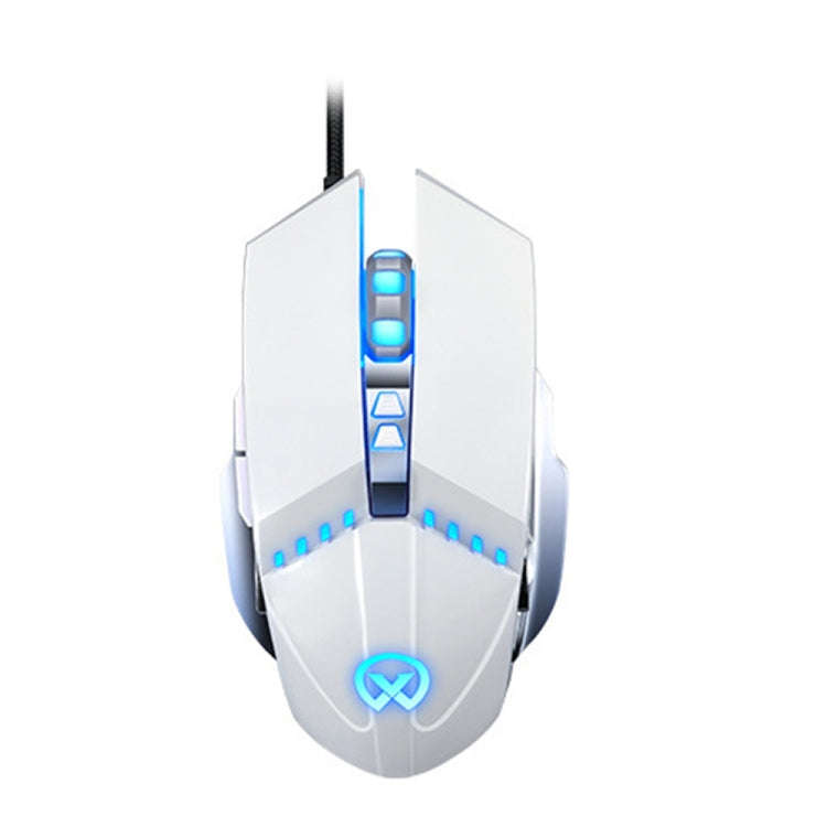 GM20 3200DPI 4-modes Adjustable 7-keys RGB Light Wired Gaming Mouse (White)