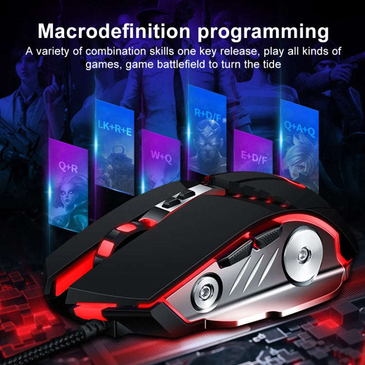 GM20 3200DPI 4-modes Adjustable 7-keys RGB Light Wired Gaming Mouse (White)