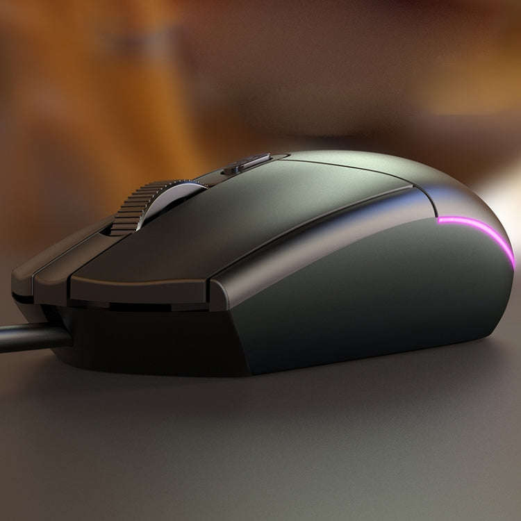 YINDIAO G3SE 1600DPI 3-modes Adjustable 3-keys RGB Light Wired Business Mouse (Black)