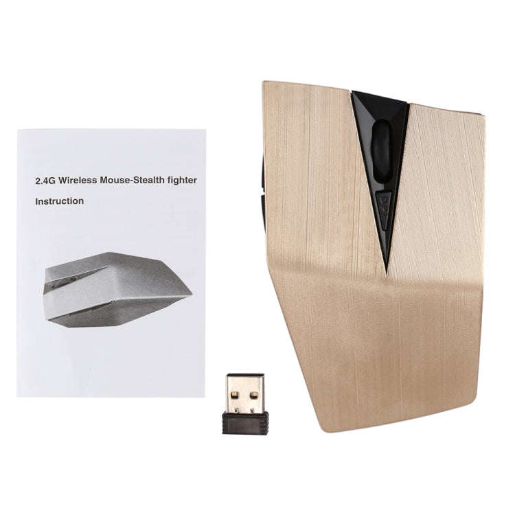 2.4GHz USB Receiver Adjustable 1200 DPI Wireless Optical Mouse for Computer PC Laptop (Gold)
