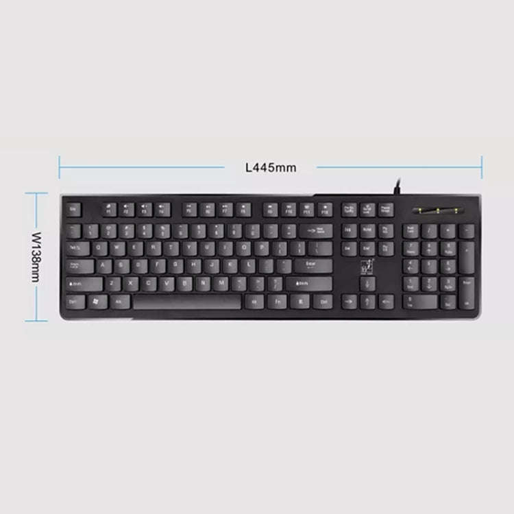 ZGB S500 Round Key USB Wired Computer Keyboard (Black)
