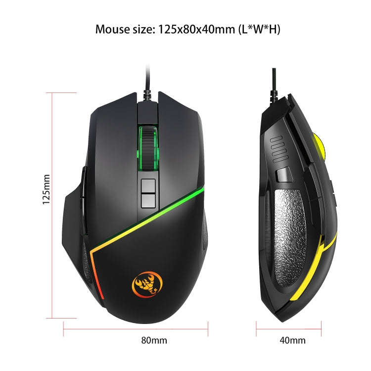 HXSJ  V100 + A876 Mobile Game One Hand Wired Keyboard + Mouse Set