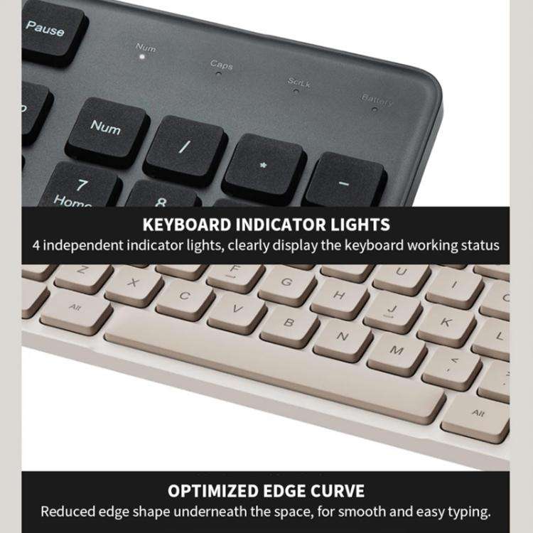 Original Xiaomi 2.4GHz Wireless Keyboard + Mouse Set 2 for Notebook Desktop Laptop(Milk Tea White)