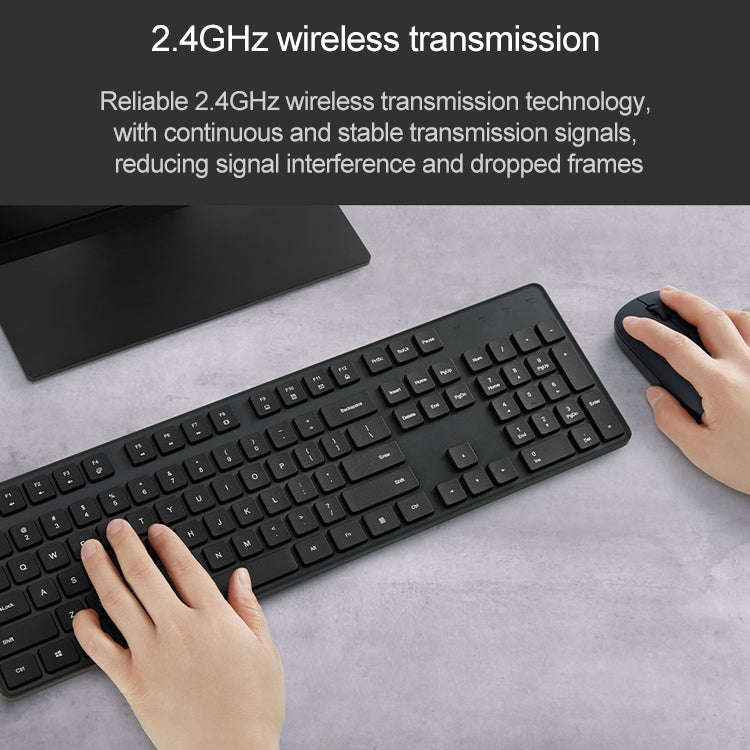 Original Xiaomi 2.4GHz Wireless Keyboard + Mouse Set 2 for Notebook Desktop Laptop(Black)