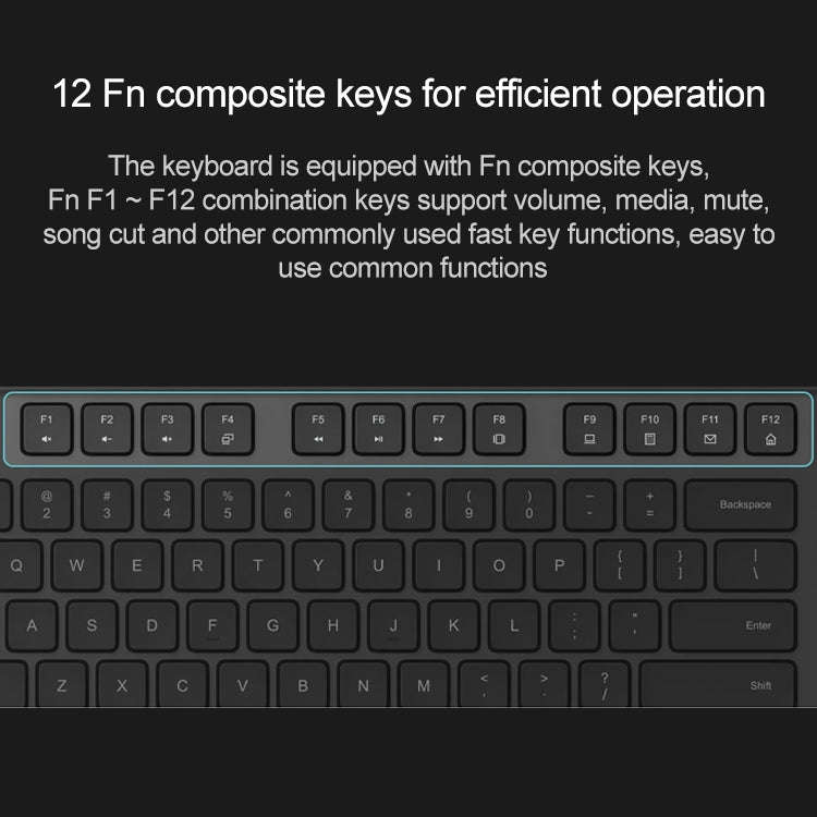 Original Xiaomi 2.4GHz Wireless Keyboard + Mouse Set 2 for Notebook Desktop Laptop(Black)