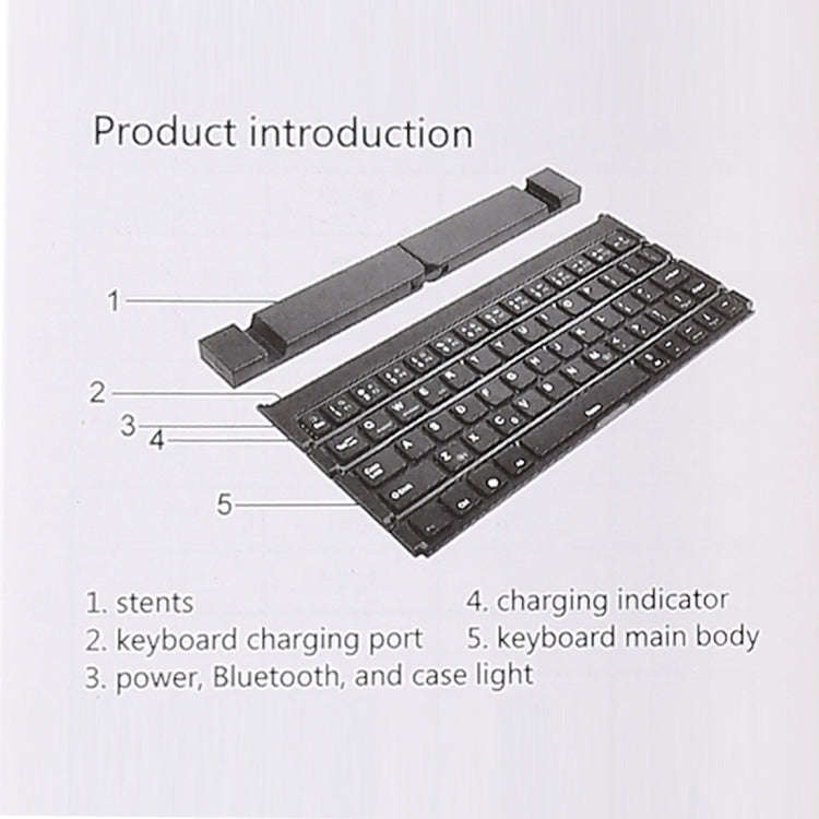 GK808 Ultra-thin Foldable Bluetooth V3.0 Keyboard, Built-in Holder, Support Android / iOS / Windo...