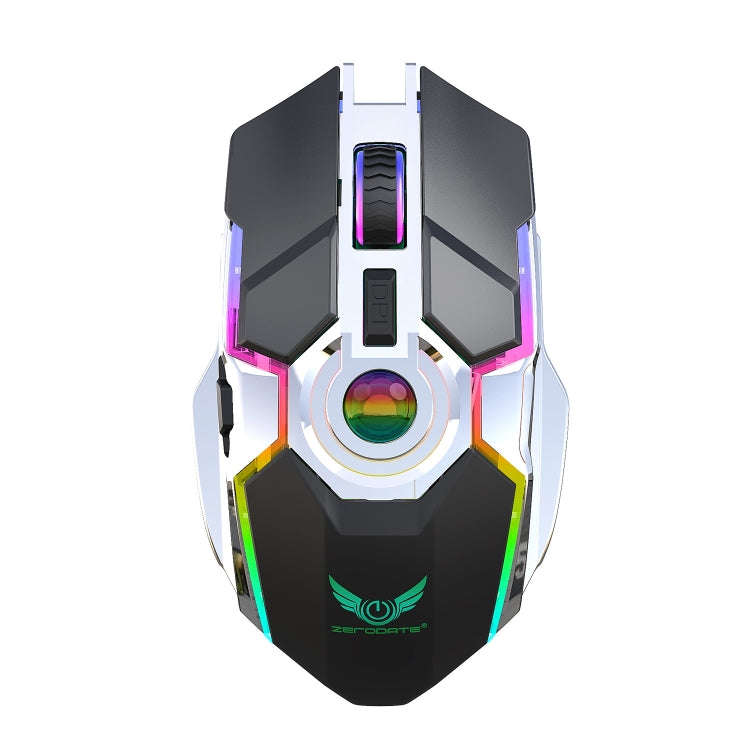 ZERODATE T30 2.4GHz 2400DPI Three-speed Adjustable RGB Backlight Wireless Optical Mouse (Black)