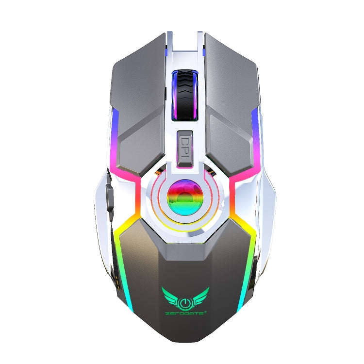 ZERODATE T30 2.4GHz 2400DPI Three-speed Adjustable RGB Backlight Wireless Optical Mouse(Grey)