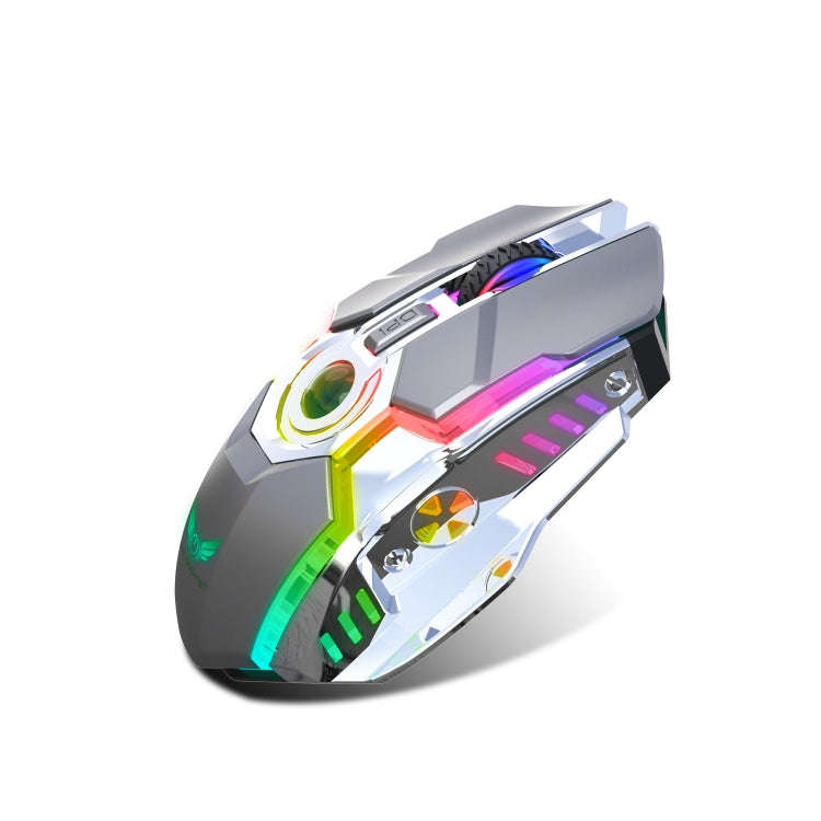 ZERODATE T30 2.4GHz 2400DPI Three-speed Adjustable RGB Backlight Wireless Optical Mouse(Grey)