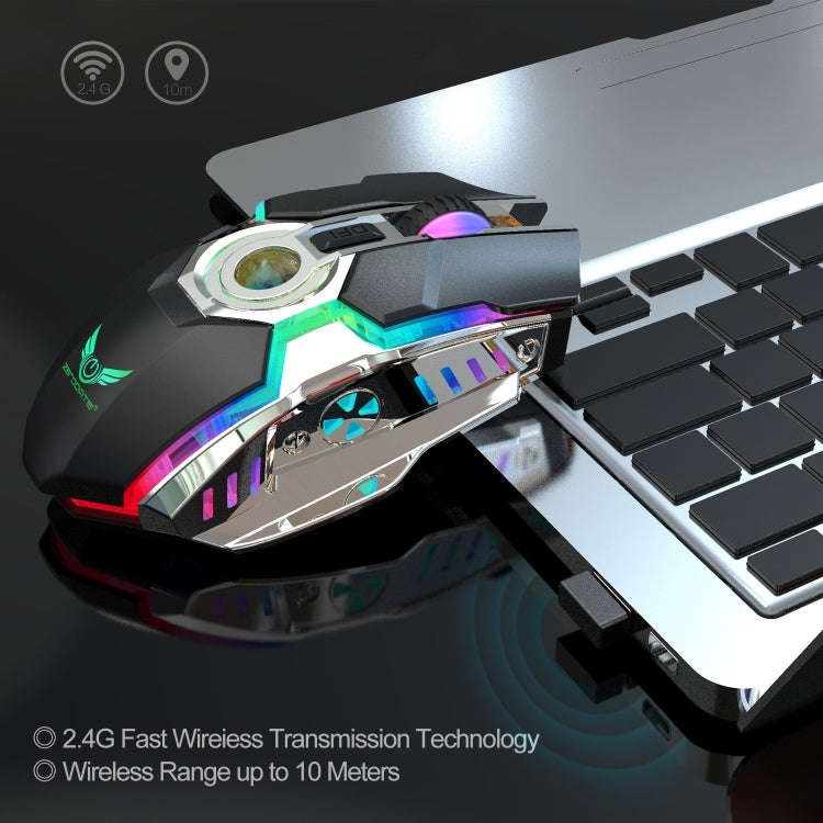 ZERODATE T30 2.4GHz 2400DPI Three-speed Adjustable RGB Backlight Wireless Optical Mouse(Grey)
