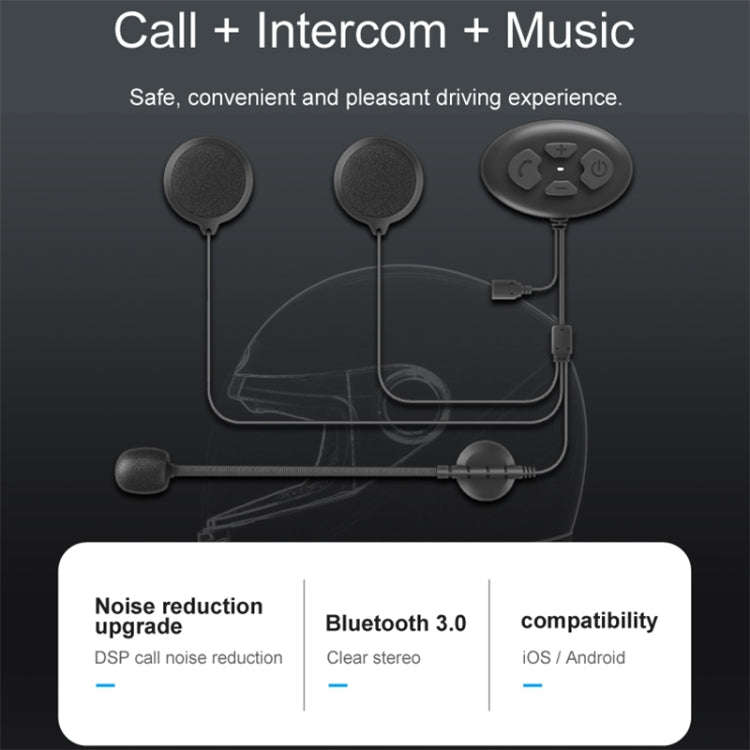 Dier DK12 800m Helmet Wireless Bluetooth Headset 5.0 Waterproof Double Motorcycle Call Headset Wi...