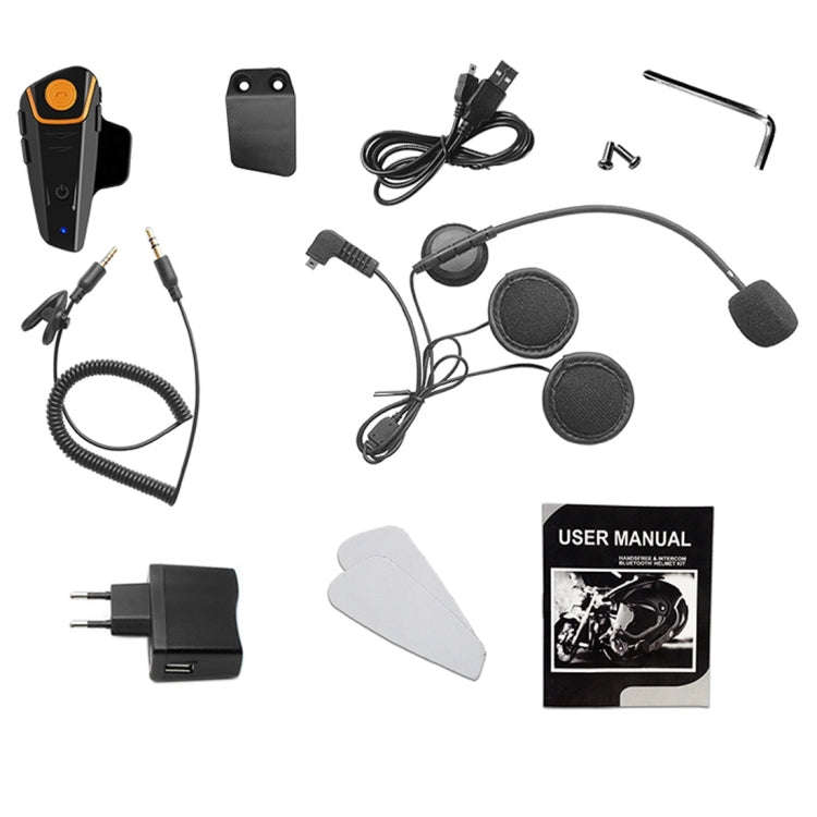 BT-S2 Single 2.4GHz Bluetooth V3.0 Interphone Headsets for Motorcycle Helmet, Auto Answering, Sup...