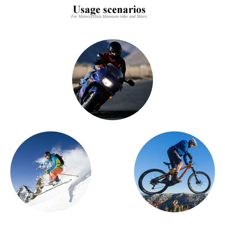 WT002 1000m IPX5 Waterproof Motorcycle 2 Users Full Duplex Talking Bluetooth Intercom Multi-Inter...