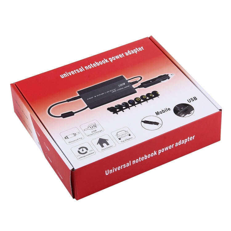 Laptop Notebook Power 100W Universal Charger with Car Charger & AC Power Adapter & 8 Power Adapte...