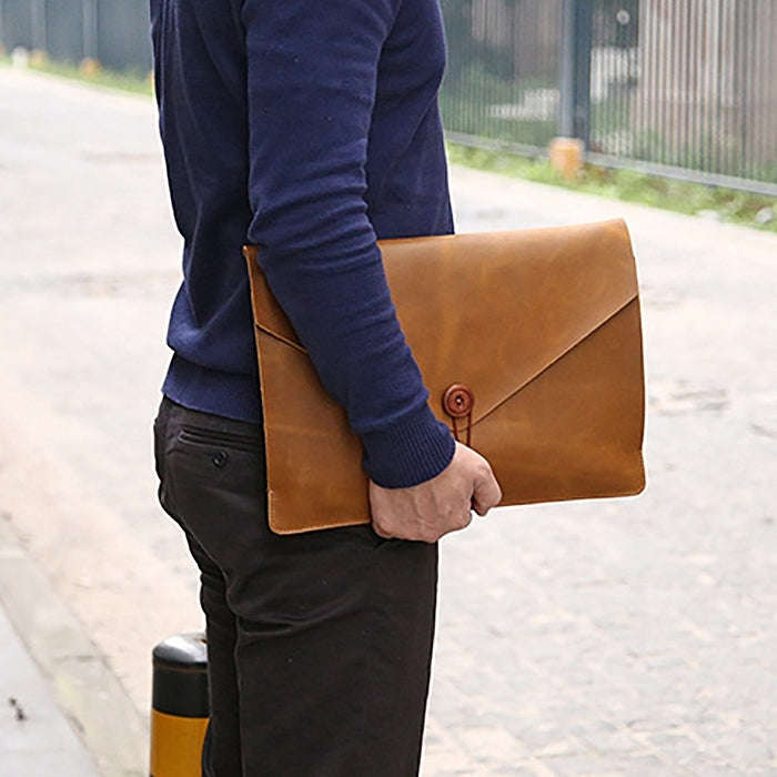 Universal Genuine Leather Business Laptop Tablet Bag, For 12 inch and Below Macbook, Samsung, Len...