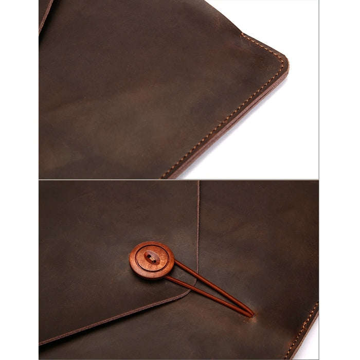 Universal Genuine Leather Business Laptop Tablet Bag, For 13.3 inch and Below Macbook, Samsung, L...