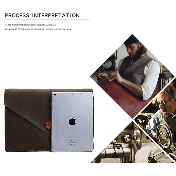 Universal Genuine Leather Business Laptop Tablet Bag, For 13.3 inch and Below Macbook, Samsung, L...