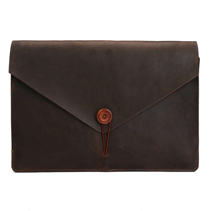 Universal Genuine Leather Business Laptop Tablet Bag, For 15.4 inch and Below Macbook, Samsung, L...