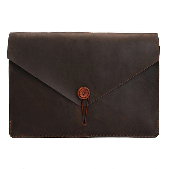 Universal Genuine Leather Business Laptop Tablet Bag, For 15.4 inch and Below Macbook, Samsung, L...