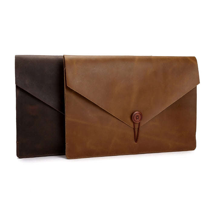 Universal Genuine Leather Business Laptop Tablet Bag, For 15.4 inch and Below Macbook, Samsung, L...