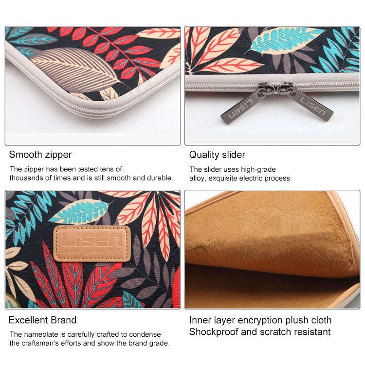 Lisen 12 inch Sleeve Case Colorful Leaves Zipper Briefcase Carrying Bag for iPad, Macbook, Samsun...