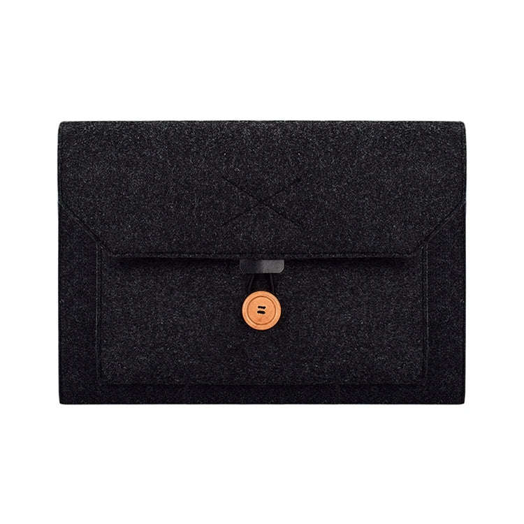 ND06 Multi-purpose Felt Button Laptop Inner Bag for 12.5 inch Laptop(Black)