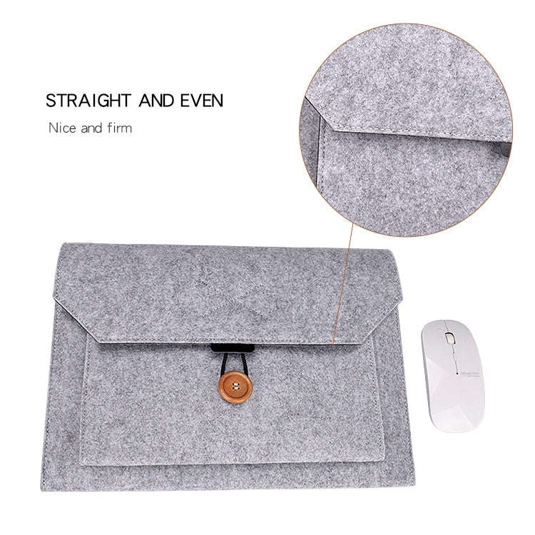 ND06 Multi-purpose Felt Button Laptop Inner Bag for 12.5 inch Laptop(Black)