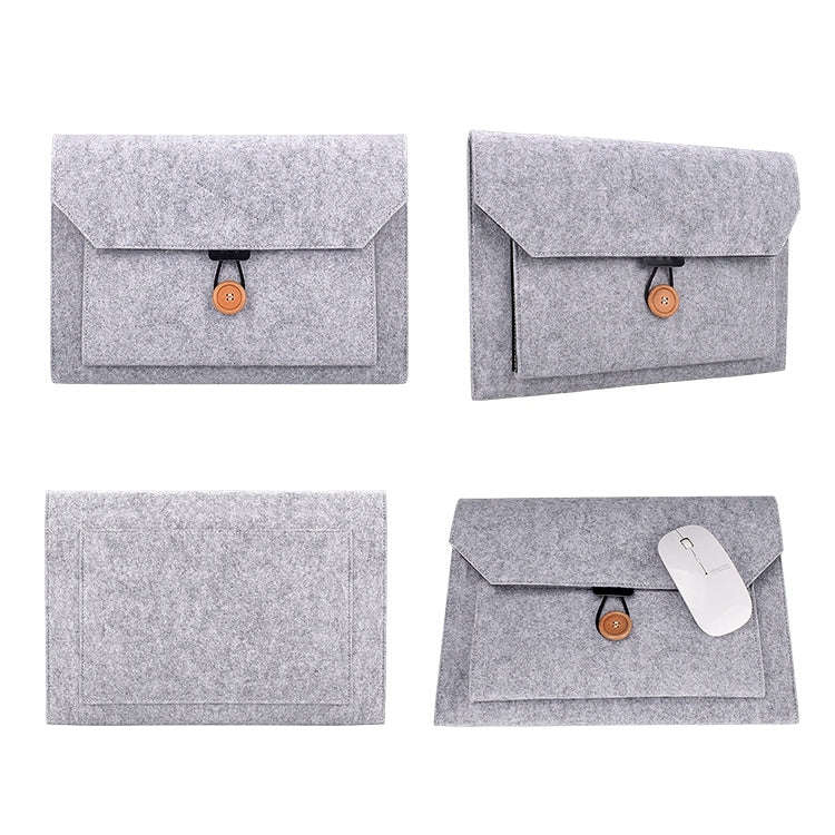 ND06 Multi-purpose Felt Button Laptop Inner Bag for 13.3 inch Laptop(Grey)