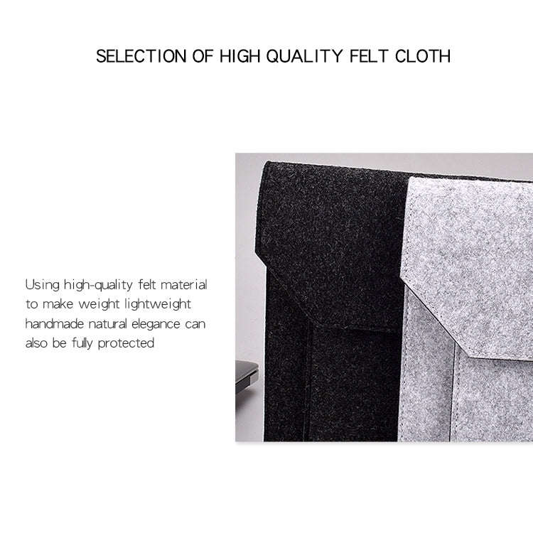 ND06 Multi-purpose Felt Button Laptop Inner Bag for 13.3 inch Laptop(Grey)