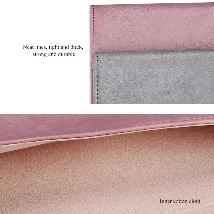 PU01S PU Leather Horizontal Invisible Magnetic Buckle Laptop Inner Bag for 15.4 inch laptops, wit...