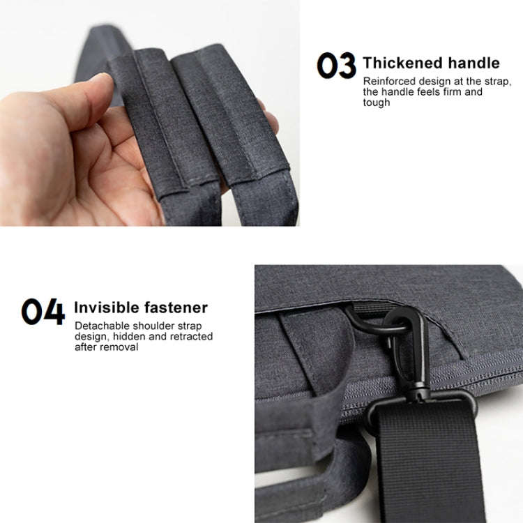 POFOKO A520 Series 14-15.4 inch Multi-functional Laptop Handbag with Trolley Case Belt (Grey)
